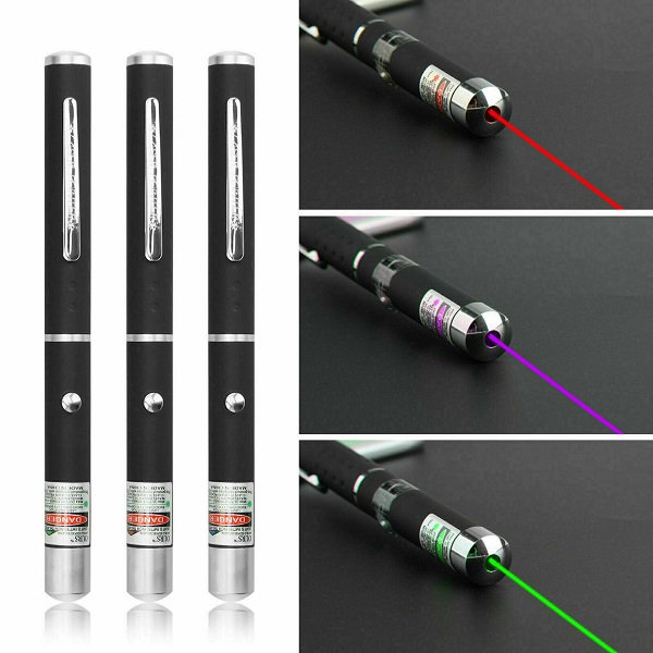 Pack of 3 Laser Pointer Pen Green Blue Violet Red Light Beam Powerful